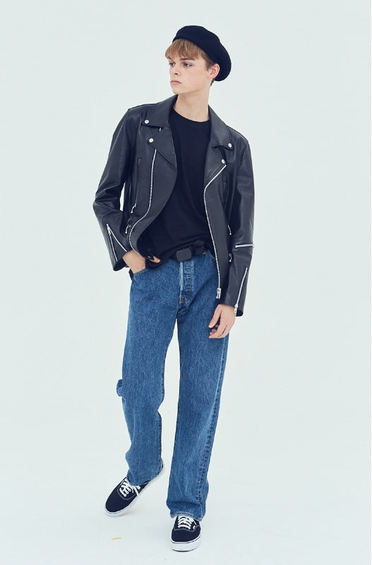 ステレオバイナルズ(Stereo Vinyls) [AW17] Mens Lambskin Rider Jacket(Black)