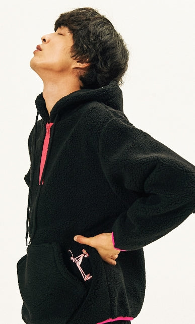 ステレオバイナルズ(Stereo Vinyls) [AW17 Pink Panther] Boa Hoody(Black)