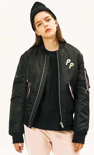 ステレオバイナルズ(Stereo Vinyls) [AW17 Pink Panther] MA-1 Jacket(Black)