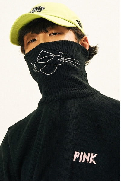 ステレオバイナルズ(Stereo Vinyls) [AW17 Pink Panther] PP Turtleneck Knit(Black)