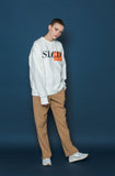 スローアシッド(SLOW ACID) WINTER Logo Slit Slacks (BEIGE)