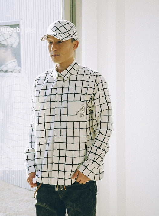 ステレオバイナルズ(Stereo Vinyls) [AW17 NOUNOU] Painting Check Shirts(Ivory)