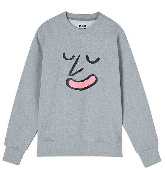 ステレオバイナルズ(Stereo Vinyls) [AW17 NOUNOU] Face Fleece Sweatshirts(Grey)