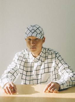 ステレオバイナルズ(Stereo Vinyls) [AW17 NOUNOU] Painting Check Cap(Ivory)