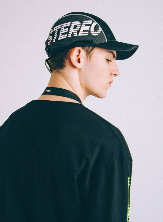 ステレオバイナルズ(Stereo Vinyls) [SS18 ISA] Mesh Panel Camp Cap(Black)
