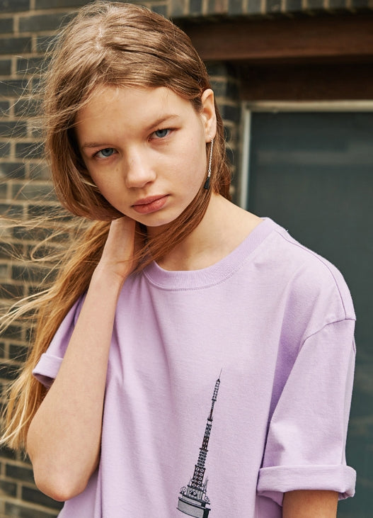 ステレオバイナルズ(Stereo Vinyls) [SS18 Thibaud] Seoul T-Shirts(Lavender)