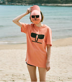 ステレオバイナルズ(Stereo Vinyls) [SS18 NOUNOU] Face S3 T-Shirts(Pink)