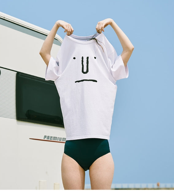 ステレオバイナルズ(Stereo Vinyls) [SS18 NOUNOU] Face S3 T-Shirts(White)