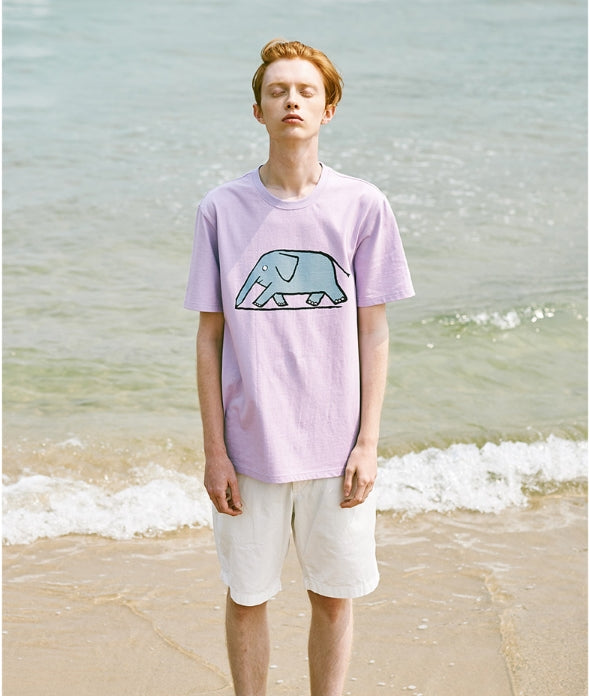 ステレオバイナルズ(Stereo Vinyls) [SS18 NOUNOU] Elephant T-Shirts(Lavender)