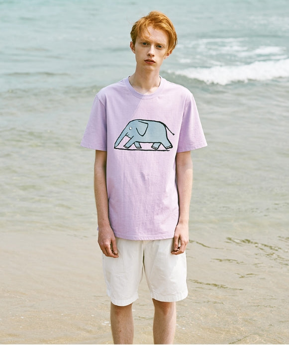 ステレオバイナルズ(Stereo Vinyls) [SS18 NOUNOU] Elephant T-Shirts(Lavender)