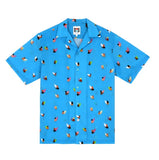 ステレオバイナルズ(Stereo Vinyls) [SS18 NOUNOU] Surfer Pattern Rayon Shirts(Blue)