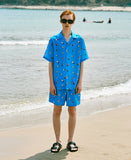 ステレオバイナルズ(Stereo Vinyls) [SS18 NOUNOU] Surfer Pattern Rayon Shirts(Blue)