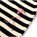 ステレオバイナルズ(Stereo Vinyls) [FW18 Pink Panther] Stripe Turtleneck Long Sleeve(Black)