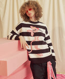 ステレオバイナルズ(Stereo Vinyls) [FW18 Pink Panther] Stripe Knit(Black)