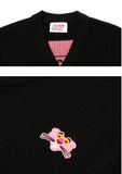 ステレオバイナルズ(Stereo Vinyls) [FW18 Pink Panther] Knit Cardigan(Black)