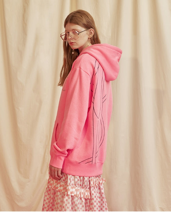 ステレオバイナルズ(Stereo Vinyls) [FW18 Pink Panther] Back Print Hoodie(Pink)