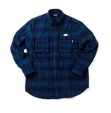 ステレオバイナルズ(Stereo Vinyls) [FW18 SCS] Logo Flannel Shirt(Blue)