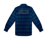 ステレオバイナルズ(Stereo Vinyls) [FW18 SCS] Logo Flannel Shirt(Blue)