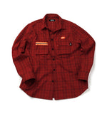 ステレオバイナルズ(Stereo Vinyls) [FW18 SCS] Logo Flannel Shirt(Red)