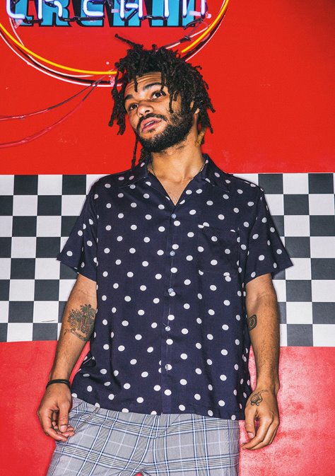 セイントペイン(SAINTPAIN) SP DOT HAWAIIAN SHIRT (NAVY)