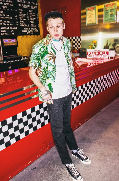 セイントペイン(SAINTPAIN) SP FLOWER HAWAIIAN SHIRT-MINT