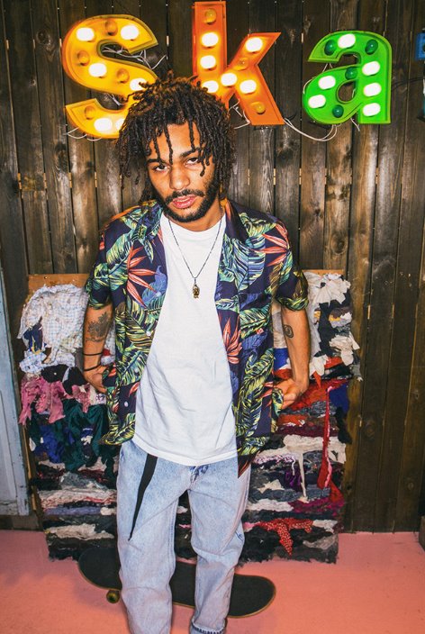 セイントペイン(SAINTPAIN) SP FLOWER HAWAIIAN SHIRT-NAVY