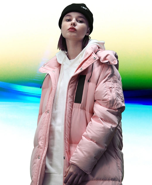 ステレオバイナルズ(Stereo Vinyls) [FW18 SCS] Stereo MA-1 Long Down Parka(Pink)