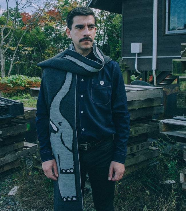 ステレオバイナルズ(Stereo Vinyls) [FW18 NOUNOU] Elephant Muffler(Black)