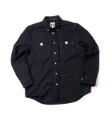 ステレオバイナルズ(Stereo Vinyls) [FW18 NOUNOU] Face Button Wool Mixed Shirts(Navy)