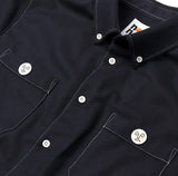 ステレオバイナルズ(Stereo Vinyls) [FW18 NOUNOU] Face Button Wool Mixed Shirts(Navy)