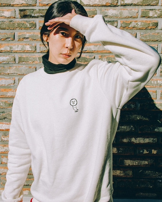 ステレオバイナルズ(Stereo Vinyls) [FW18 NOUNOU] Ghost Fleece Sweatshirts(Ivory)