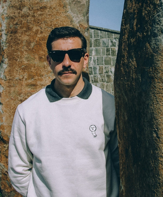 ステレオバイナルズ(Stereo Vinyls) [FW18 NOUNOU] Ghost Fleece Sweatshirts(Ivory)