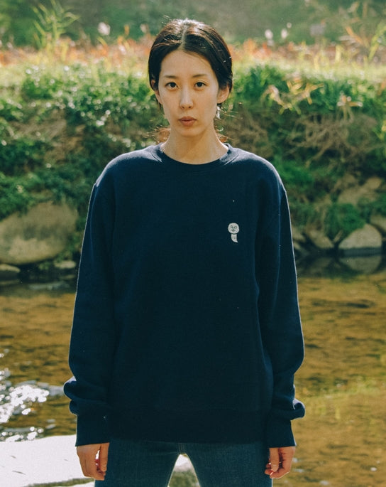 ステレオバイナルズ(Stereo Vinyls) [FW18 NOUNOU] Ghost Fleece Sweatshirts(Navy)