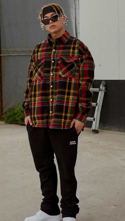 シディスコンマ(SHETHISCOMMA) OVER CHECK SHIRTS(RED)