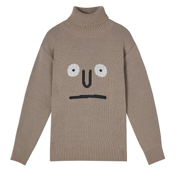 ステレオバイナルズ(Stereo Vinyls) [FW18 NOUNOU] Turtleneck Knit(Dark Beige)