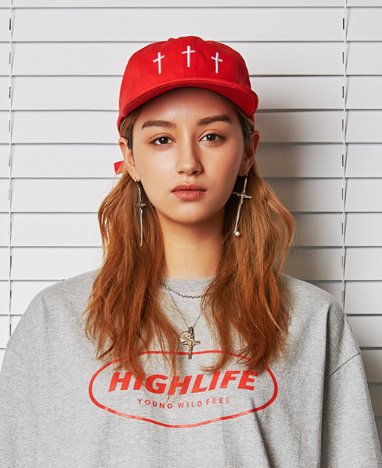 セイントペイン(SAINTPAIN) SP THREE CROSSES CAP-RED