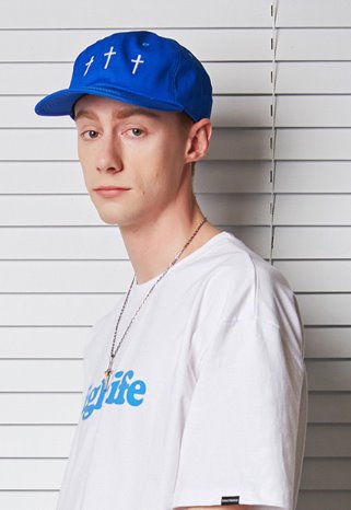 セイントペイン(SAINTPAIN) SP THREE CROSSES CAP-BLUE