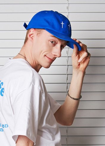 セイントペイン(SAINTPAIN) SP THREE CROSSES CAP-BLUE