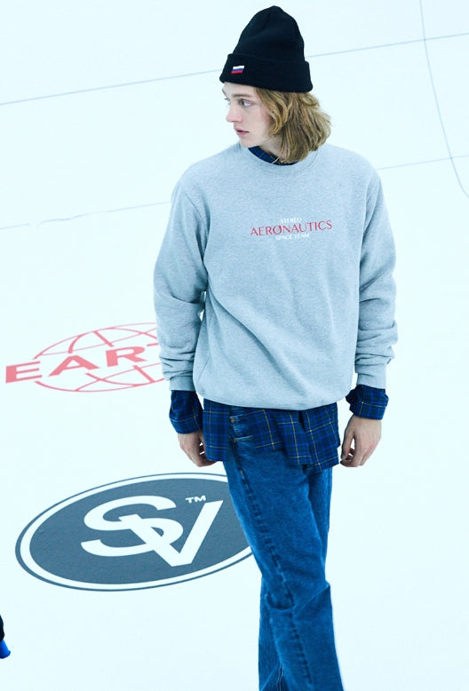 ステレオバイナルズ(Stereo Vinyls) [AW17 ISA] Aeronautics Fleece Sweatshirt(Melange Grey)