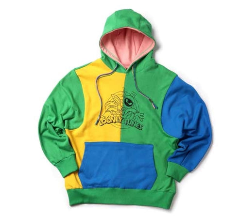 ステレオバイナルズ(Stereo Vinyls)[SS19 STEREO X LOONEY TUNES] Colorblock Hoodie(Green)