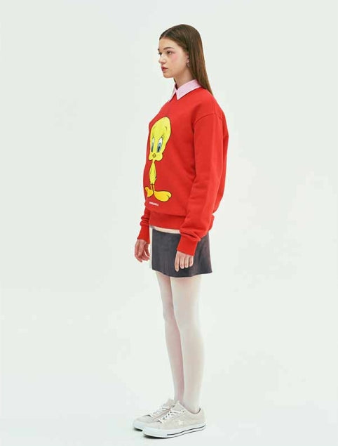 ステレオバイナルズ(Stereo Vinyls) [SS19 STEREO X LOONEY TUNES] Basic Sweatshirts (Red)