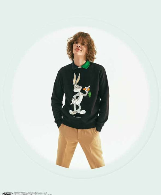 ステレオバイナルズ(Stereo Vinyls) [SS19 STEREO X LOONEY TUNES] Basic Sweatshirts(Black)