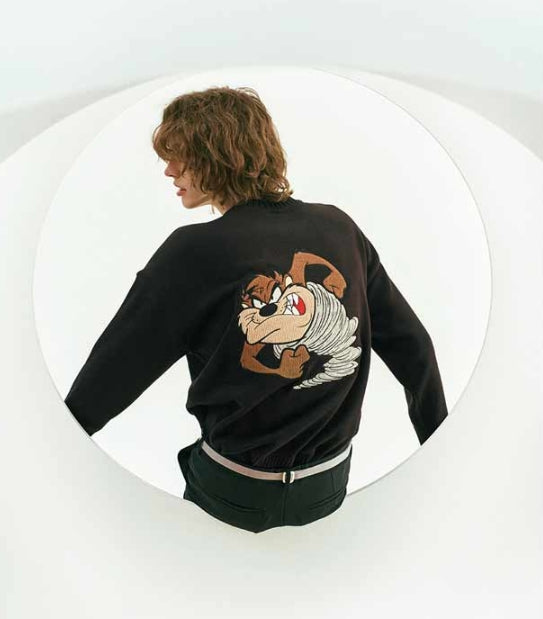 ステレオバイナルズ(Stereo Vinyls) [SS19 STEREO X LOONEY TUNES] Patch Knit(Black)