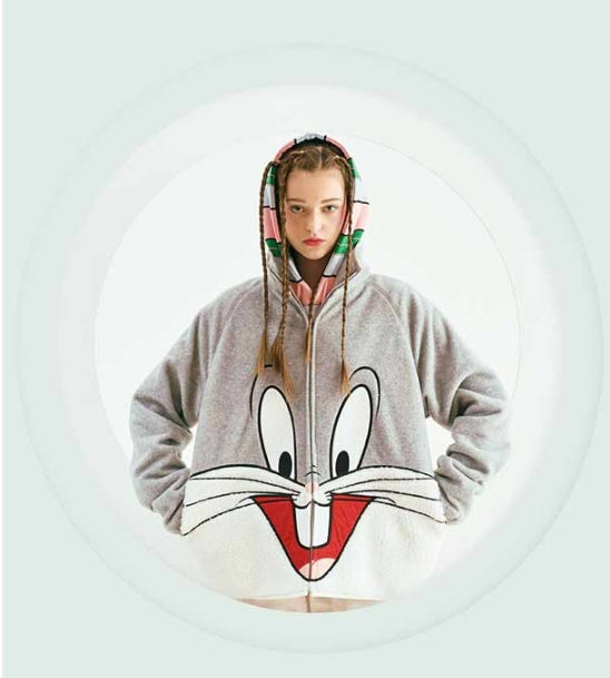 ステレオバイナルズ(Stereo Vinyls) [SS19 STEREO X LOONEY TUNES] Boa Jumper(Grey)
