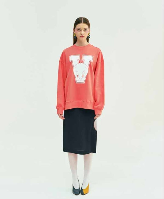ステレオバイナルズ(Stereo Vinyls) [SS19 STEREO X LOONEY TUNES] Classic Sweatshirts(Coral)