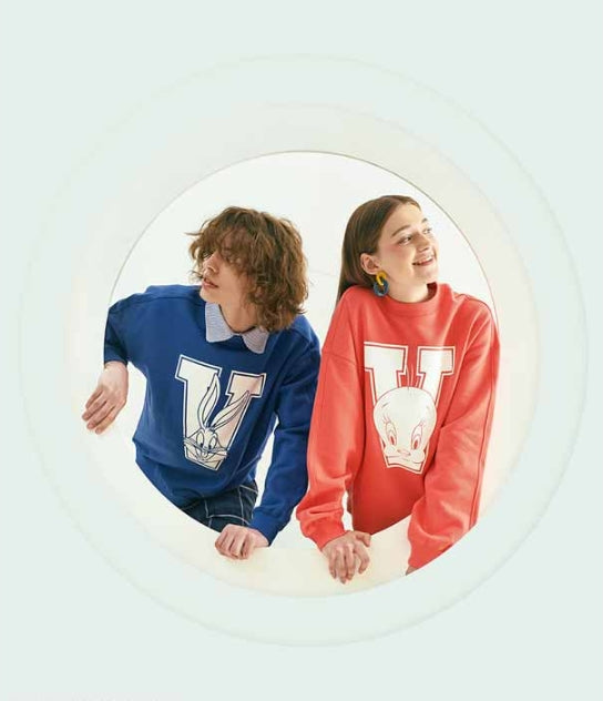ステレオバイナルズ(Stereo Vinyls) [SS19 STEREO X LOONEY TUNES] Classic Sweatshirts(Blue)