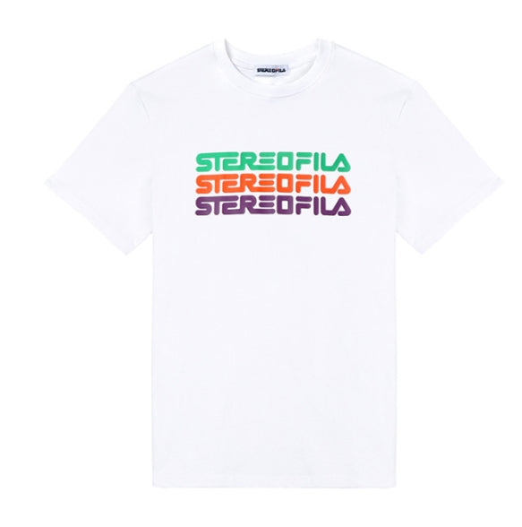 ステレオバイナルズ(Stereo Vinyls) [SS19 STEREO X FILA] Logo Play S/S Tee(White)