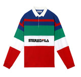 ステレオバイナルズ(Stereo Vinyls) [SS19 STEREO X FILA] Color block Rugby Shirts (Red)