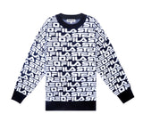 ステレオバイナルズ(Stereo Vinyls) [SS19 STEREO X FILA] Logo Jacquard Sweater(Navy)