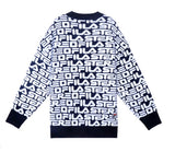 ステレオバイナルズ(Stereo Vinyls) [SS19 STEREO X FILA] Logo Jacquard Sweater(Navy)